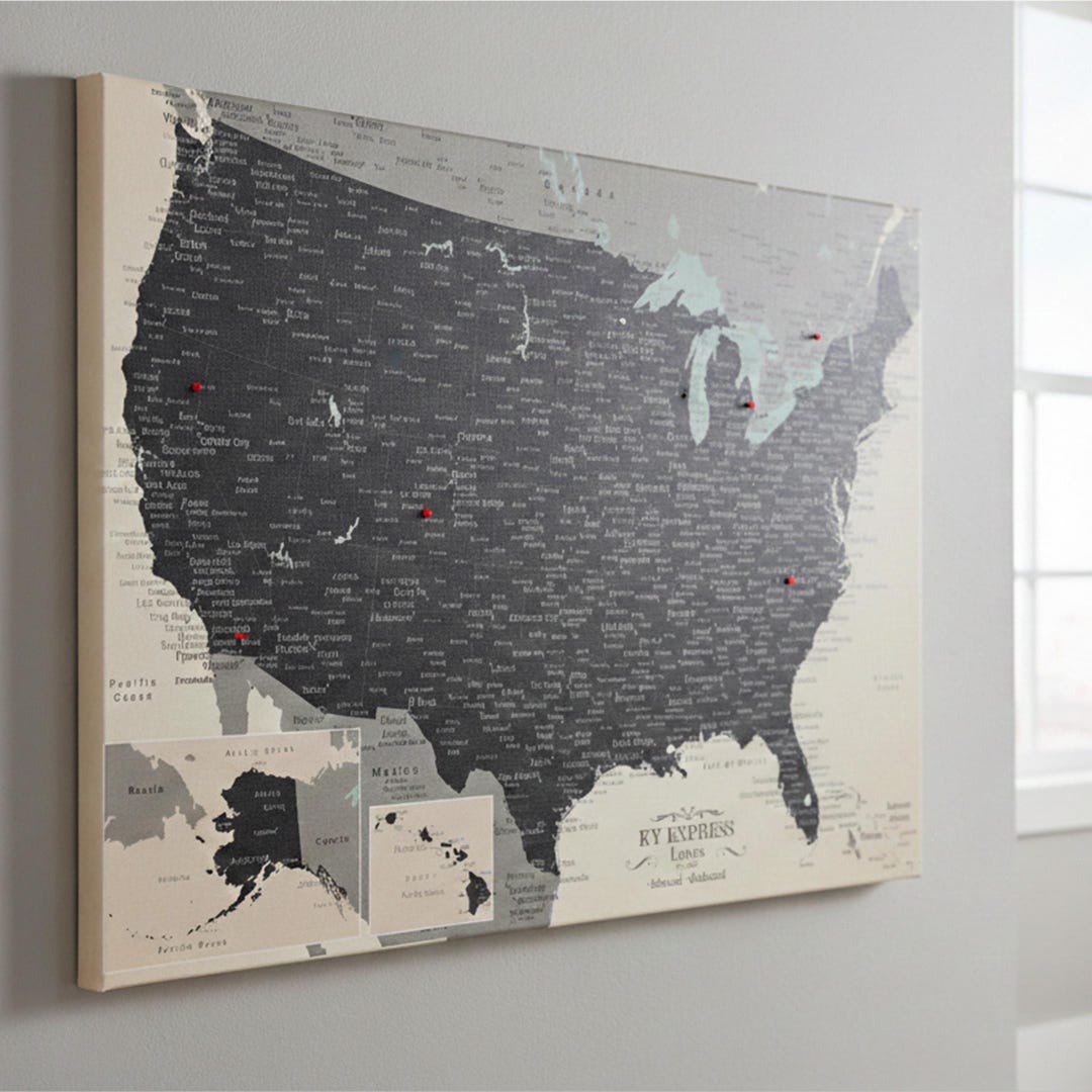 Custom Push Pin USA Map - Personalized United States Travel Tracker - Etsy