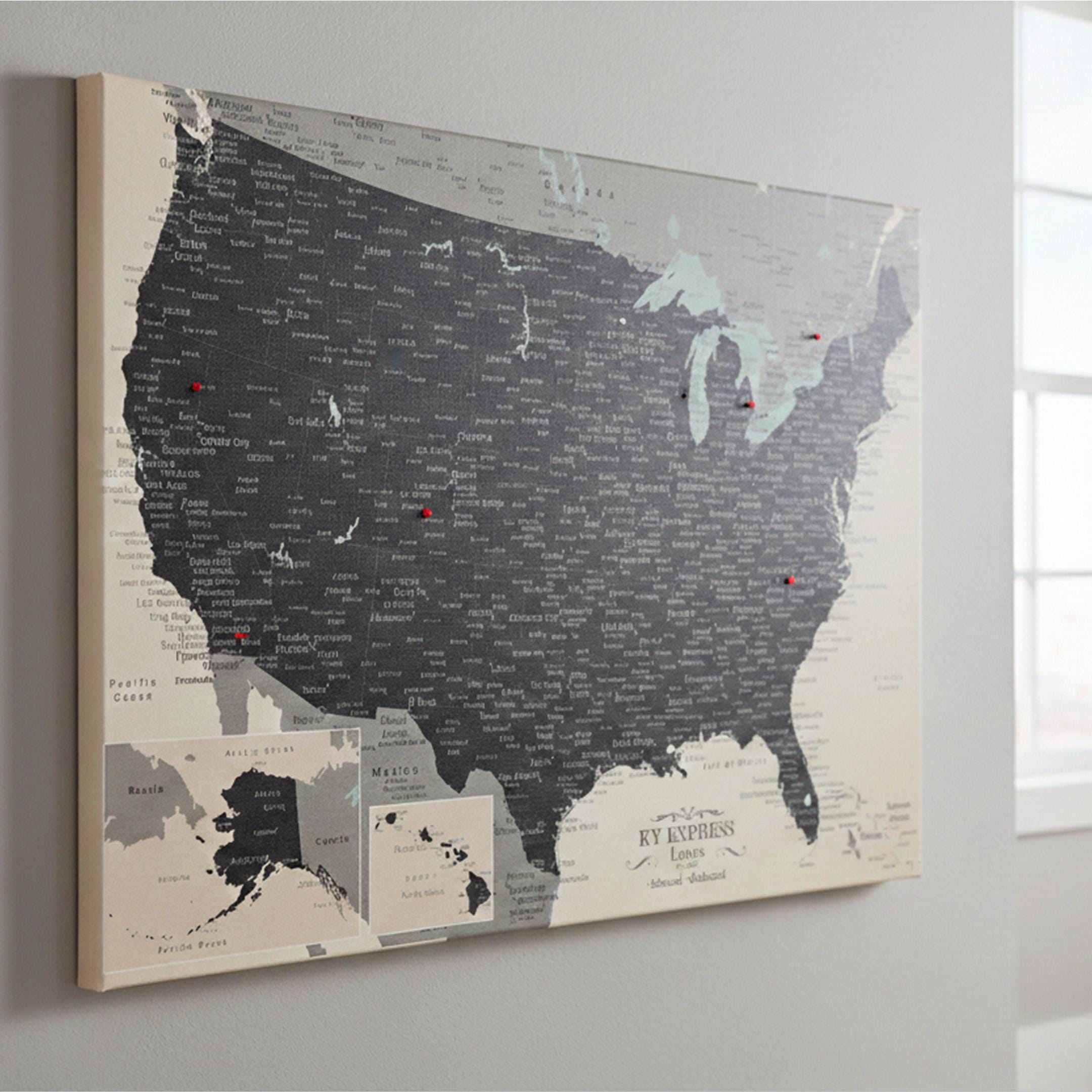 Custom Push Pin USA Map - Personalized United States Travel Tracker - Etsy