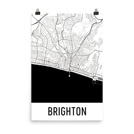 Brighton Map Brighton Art Brighton Print Brighton England | Etsy