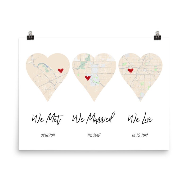 We Met, We Married, We Live, Family Dates, What A Difference A Day Makes, Best Days of Our Lives, Triptych, Where We Met Map, Date Sign image 3