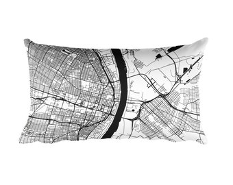 St. Louis Map Pillow: Modern City Street Art, USA Made