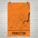 Princeton Map, Princeton Art, Princeton Print, Princeton NJ Poster, Princeton Wall Art ...