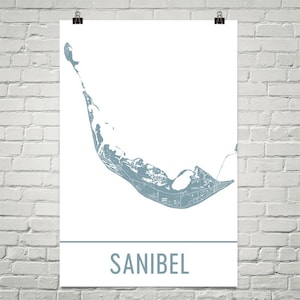 Sanibel Island Map, Sanibel Art, Sanibel Print, Sanibel Island Poster, Sanibel Wall Art, Map of Sanibel Island, Sanibel Gift, Decor, Art