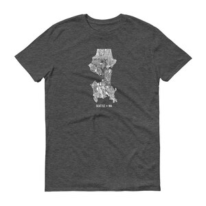 Seattle-Shirt, Seattle WA, Seattle TShirt, Seattle Geschenk, Seattle-t-Shirt, Seattle Karte, Washington Shirt, Puget Sound-Karte, Seattle Kunst, nordwestlich