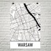 Warsaw Map Warsaw Art Warsaw Print Warsaw Poland Poster - Etsy