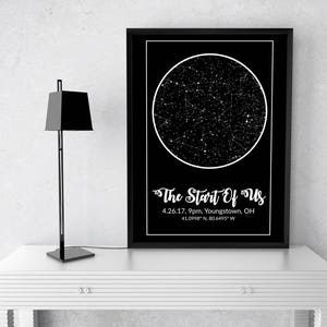 Valentine's Day Gift For Him, For Her, For Boyfriend, For Husband, For Girlfriend, For Wife, Personalized Valentines Gift, Star Map image 6