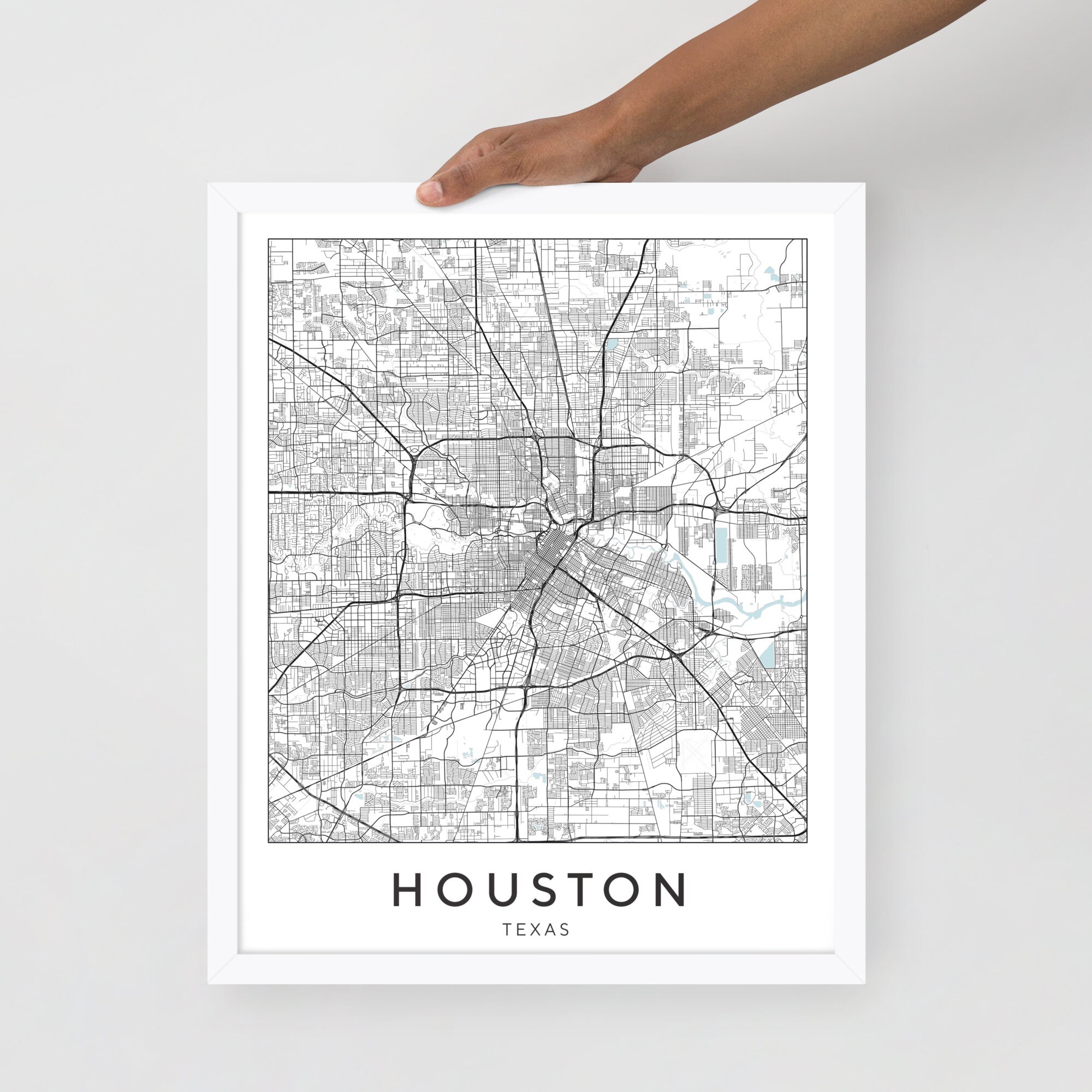 Houston Texas Street Map Art Print, Modern Home Decor - Etsy