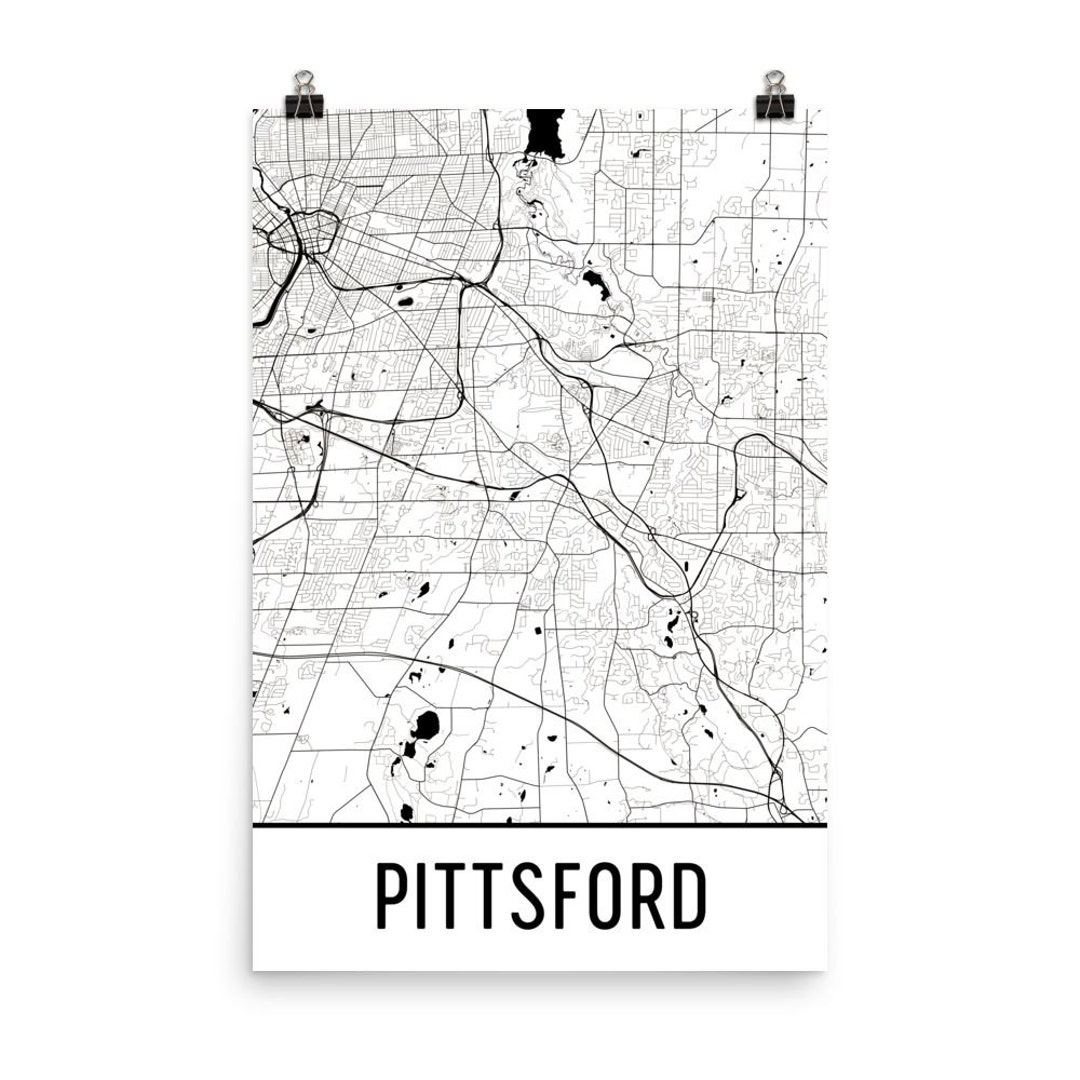 Pittsford Map Pittsford NY Art Pittsford Print Pittsford Etsy