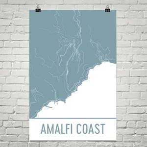 Amalfi Coast Map, Amalfi Coast Art, Amalfi Coast Print, Amalfi Coast Italy Poster, Positano Wall Art, Italian Gifts, Map of Italy, Poster