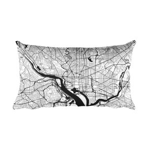Washington DC oreiller, Washington Decor, Washington coussin, Washington cadeau, Washington DC carte, Washington DC Art, District de Columbia