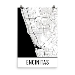 Encinitas Map, Encinitas CA Art, Encinitas Print, Encinitas California Poster, Encinitas Wall Art, Map of Encinitas CA, Encinitas Gift, Art