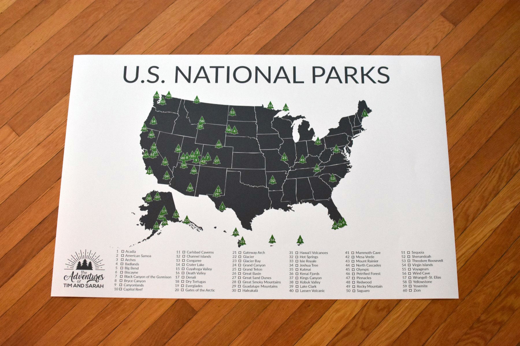 National Park Sign Personalized National Park Print US Push | Etsy