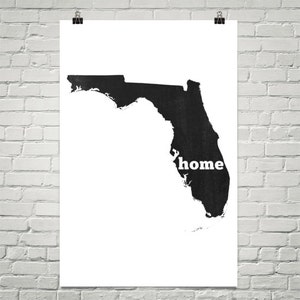 Huis van Florida, Florida State, kaart van Florida, Florida kaart, Florida kunst, Florida Print, Florida Wall Art, Florida teken, geschenken, Decor, Poster