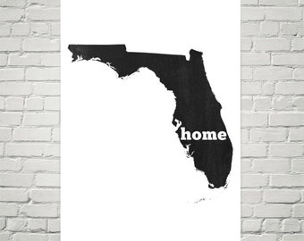 Florida Map Art Print: Modern Home Decor