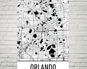 Orlando Map, Orlando Art, Orlando Print, Orlando FL Poster, Orlando Wall Art, Orlando Gift, Map of Orlando, Orlando Decor, Orlando Map Art