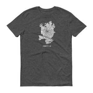 Camiseta de Charlotte, Charlotte NC, Charlotte de la camiseta, regalo de Charlotte, te Charlotte, Charlotte mapa, camisa de Carolina del norte, Charlotte arte, Inicio