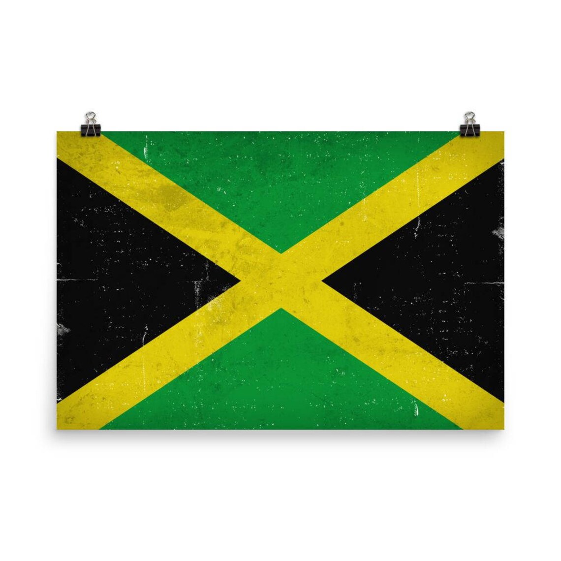 Jamaica Flag Jamaica Flag Art Jamaican Flag Jamaica Flag Etsy