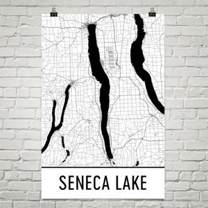 Sénèque lac, Finger Lakes, Sénèque NY, carte de l’état de New York, New York, Sénèque carte, Sénèque Art Lake, Lake House Art, New York lacs