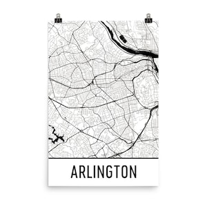 Arlington Map, Arlington VA Art, Arlington Print, Arlington VA Poster, Arlington Wall Art, Map of Arlington Virginia, Arlington Gift, Decor