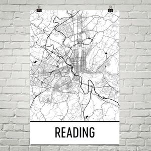 Carte de lecture, lecture Art, impression de lecture, PA lecture affiche, lecture Wall Art, lecture cadeau, carte de Pennsylvanie, Pennsylvanie affiche, Decor