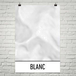 Mont Blanc Topographic Map Print: Minimalist Mountain Art