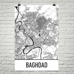 Baghdad Map, Baghdad Art, Baghdad Print, Baghdad Iraq Poster, Baghdad Wall Art, Iraqi Gifts, Map of Iraq, Iraq Poster, Iraq Decor, Iraq Art
