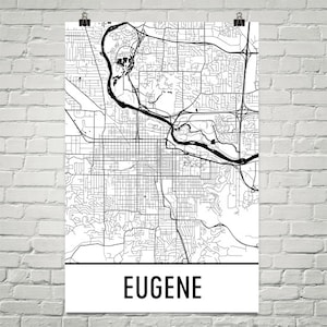 Eugene Map, Eugene Art, Eugene Print, Eugene OR Poster, Eugene Wall Art, Eugene Gift, Map of Eugene, Eugene Poster, Eugene Decor, Modern Art