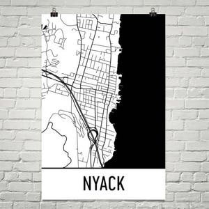 Nyack NY Map Hudson River Art - Il 300x300.1239293134 C76x