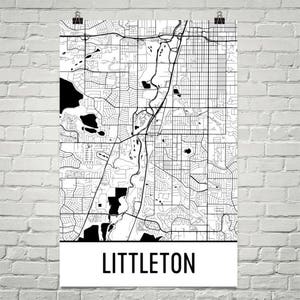 Littleton CO carte, Littleton Art, impression de Littleton, affiche de Littleton dans le Colorado, Littleton Wall Art, cadeaux, carte de Colorado, affiche, Decor