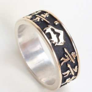 Victory Dance Ring MM Rogers 14k Gold Sterling Victory Dance Panorama Size 11.5US