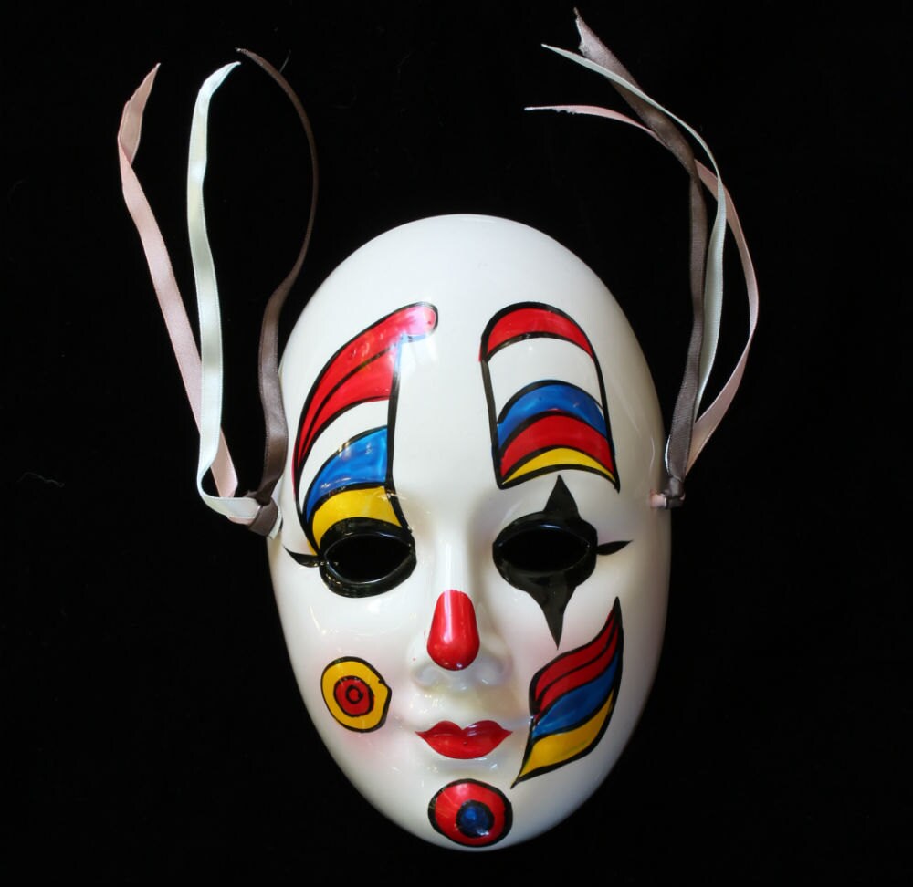 Ceramic Mask Clown Wall Hanging Wearable Mask Costume Mask Etsy