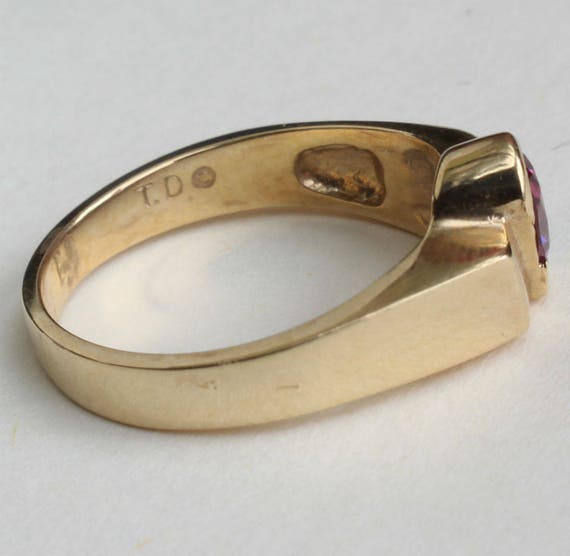 Opal Inlay Inlaid Ring Garnet Rhodolite Australia… - image 3