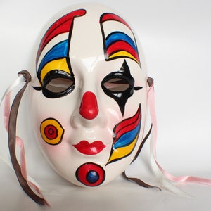 Ceramic Mask Clown Wall Hanging Wearable Mask Costume Mask Parade of a Thousand Masks