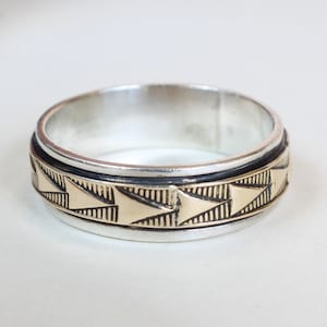 14k Gold Sterling Silver Ring Band Wedding Engagement Promise M M Rogers Ring Size 9.75