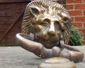 Early Lion Head Door Knocker, Antique Door Furniture, Georgian Victorian Front Door Knocker, Brass Lion, Carlyle Knocker, Medieval Face Rap