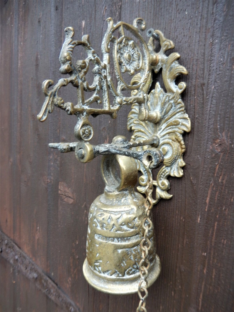 Vintage Entrance Brass Hanging Door Bell Ornate Hand Bell Etsy