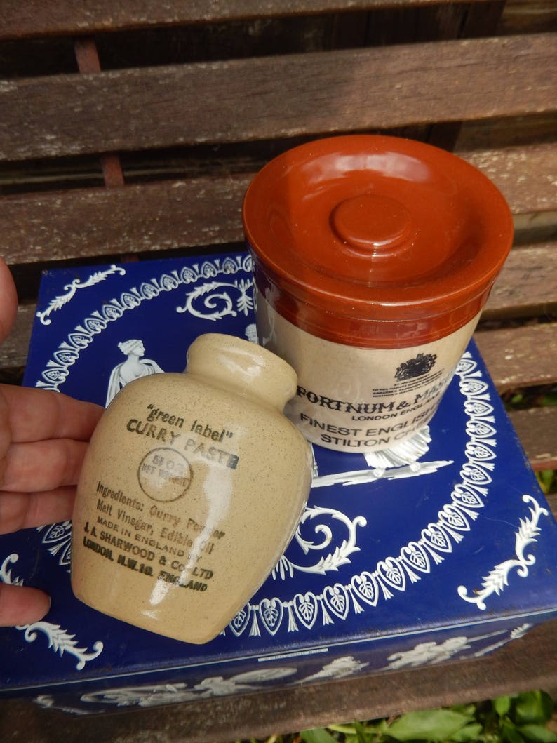 Early Example Sharwood Curry Paste Jar Vintage Stoneware Jar Etsy