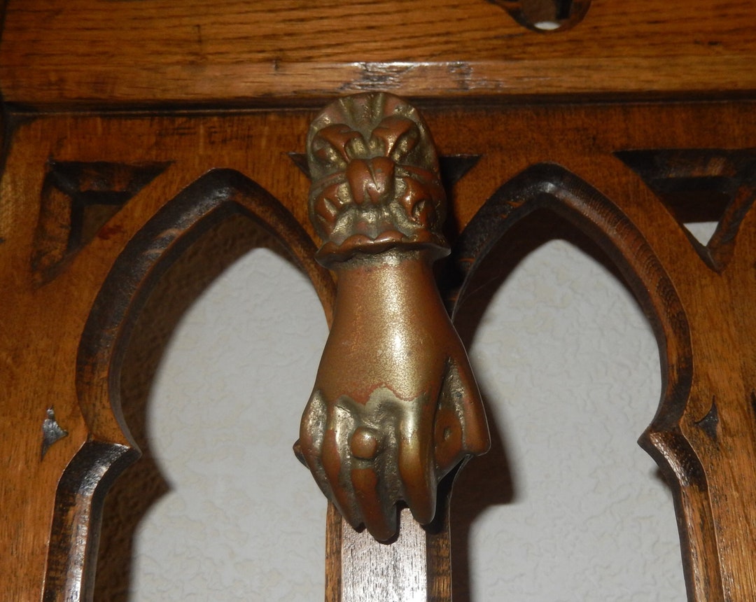 Antique Brass Hand Door Knocker: Victorian Ball Striker - Etsy