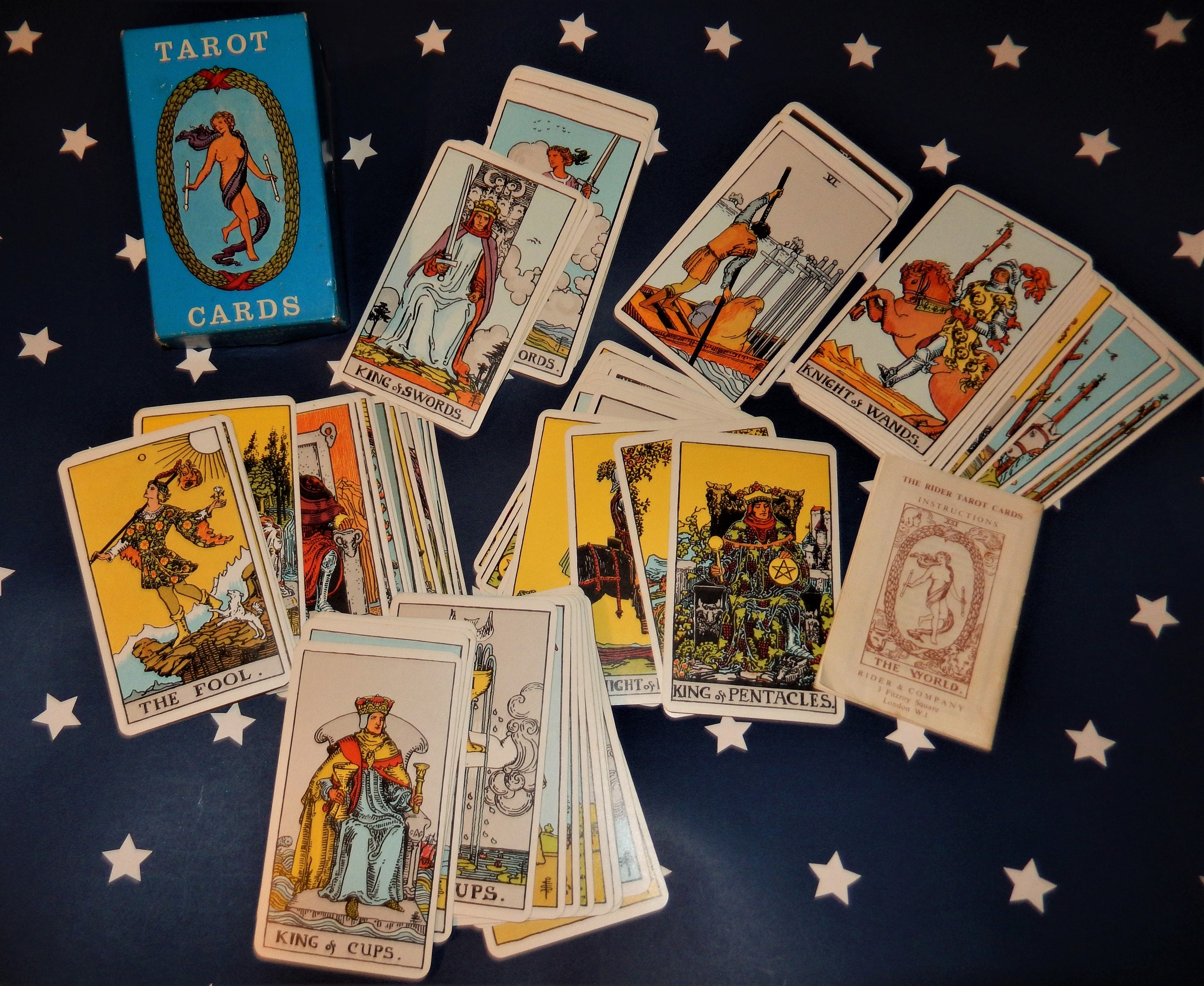 Rider Waite Smith Tarot Deck: 1970s Fitzroy Blue Box Edition - Etsy