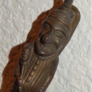 Antique Mr. Punch Brass Door Knocker: Theatrical Street Decor