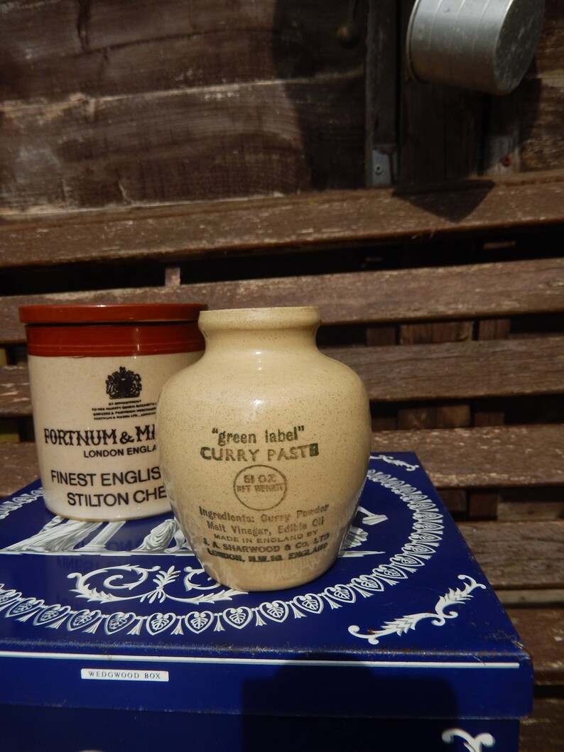 Early Example Sharwood Curry Paste Jar Vintage Stoneware Jar Etsy
