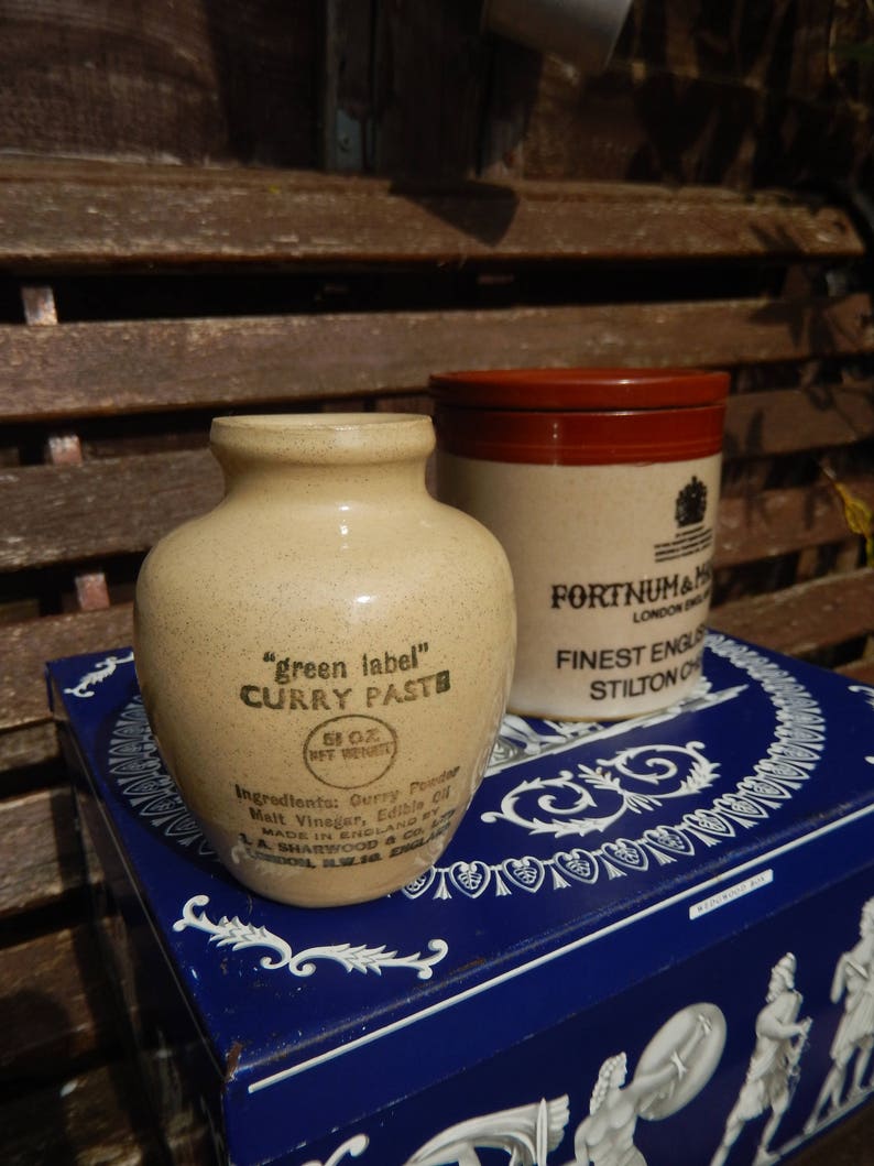 Early Example Sharwood Curry Paste Jar Vintage Stoneware Jar Etsy