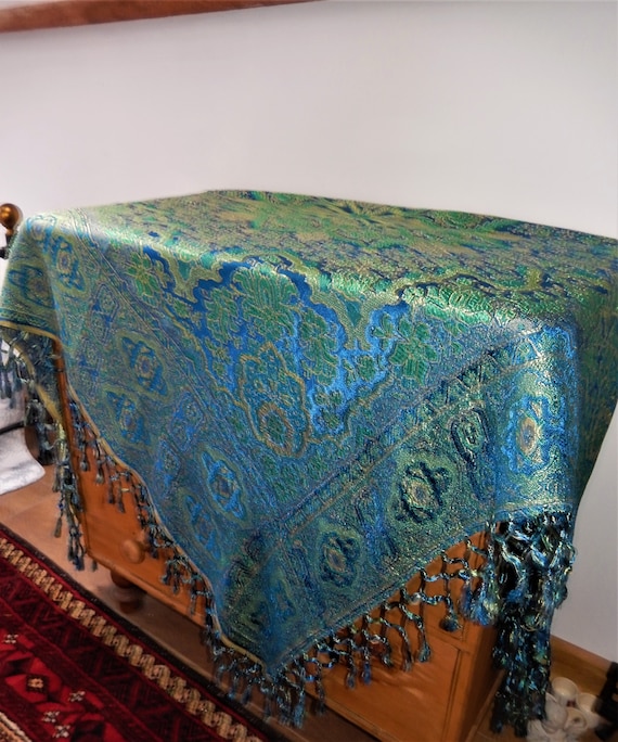 Antique French Shawl, Silk Cotton Cloth, Vintage T