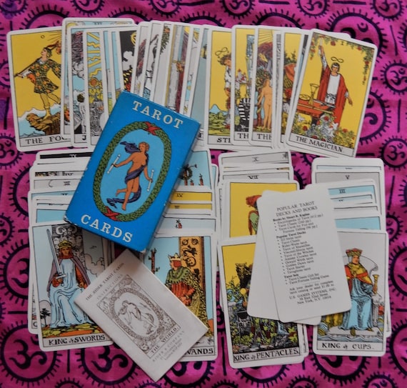 70s 海外製 ビンテージ タロットカード RIDER Etsy - Cards Tarot 1970s Waite, Rider Vintage CARDS TAROT アンティーク雑貨