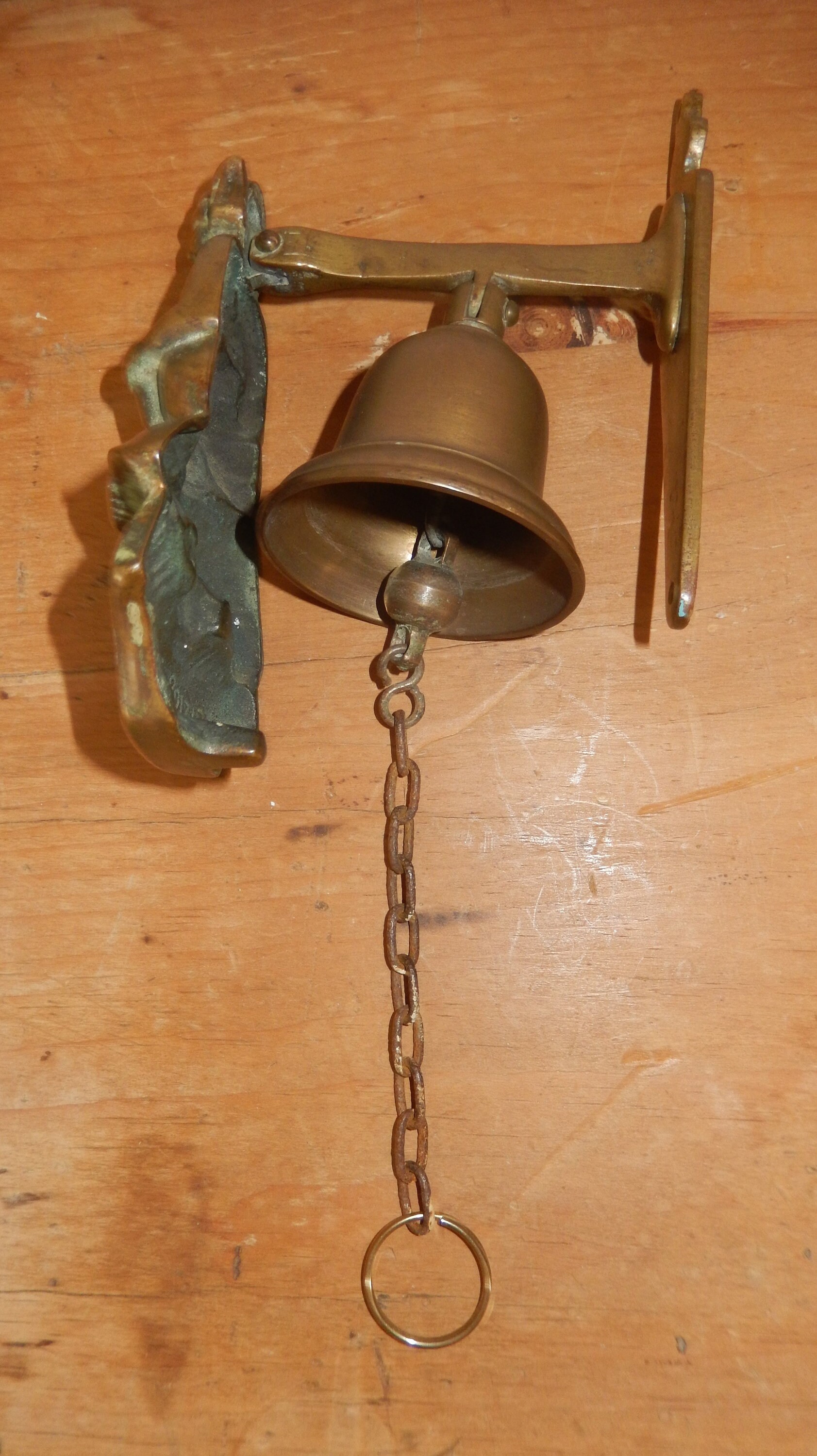 Rare Pixie Hanging Door Bell Vintage Brass Pull Chain Bell Etsy