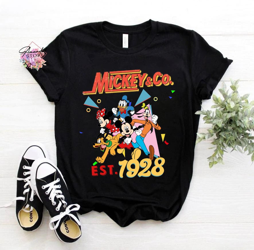 Discover Disneyland Family Gift, Disney Birthday, Disney Matching,Retro 90s Mickey Co Est 1928 Shirt