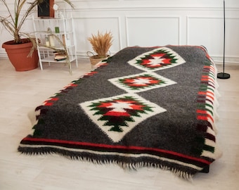 Organic wool blanket - 100% sheep wool. Sofa cover. All sizes.