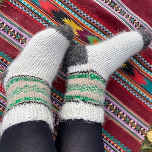 Hand knitted wool socks//Extra Thick//Large Sizes//Pure Organic wool socks//Bed socks//Organic wool//Therapeutical//Christmas wool gifts