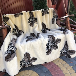 Manta de lana BIG SHEEP muy cálida Manta de invierno a cuadros 100 % natural de WOOLMARK Manta mullida Manta para bebé Piel de oveja de lana merino hecha a mano
