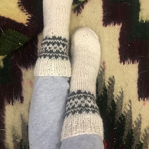 Wool socks Women&#39;s/Men&#39;s handmade, Hand knitted wool socks, Pure sheep wool socks, Bed wool socks, Organic wool, Christmas gifts,Unisex,Gift